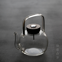 Yilong large thickened heat-resistant glass girder kettle Household electric pottery stove cooking teapot transparent filter kettle