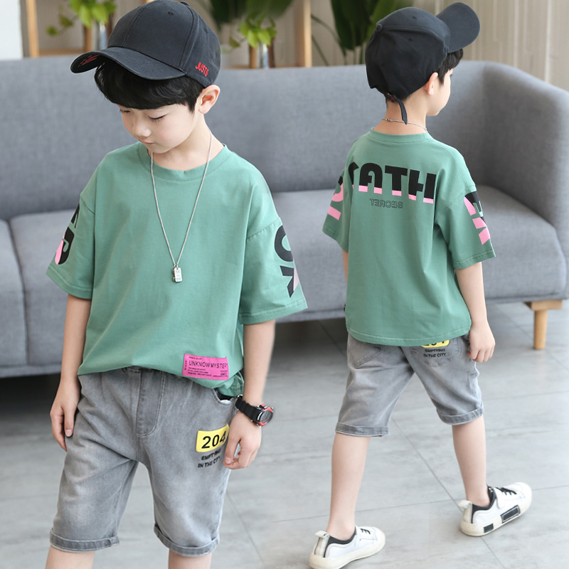Children suit boy Summer clothing suit 2022 New summer CUHK Tong Shuai qi Boy Summer Yang Sends Short Sleeve Tide