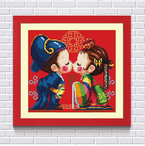 5d алмазная живопись новый полный бриллиант свадебное торжество свадьба мультяшный персонаж спальня маленькая алмазная вышивка крестиком Алмазная вышивка