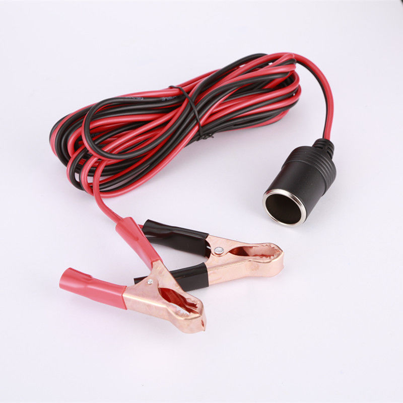 Car electric rice cooker 12v24v universal cigarette lighter extension cord battery connection line connection line 4 meters 5 meters