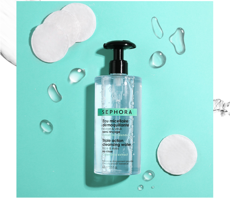 Nước rửa mặt mềm mại SEPHORA 400ML Làm dịu da nhẹ nhàng có sẵn nước tẩy trang simple