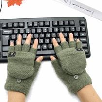 Childrens gloves winter boys keep warm girls 10-16 years old primary and secondary school students write five fingers and half fingers boys big Children 8