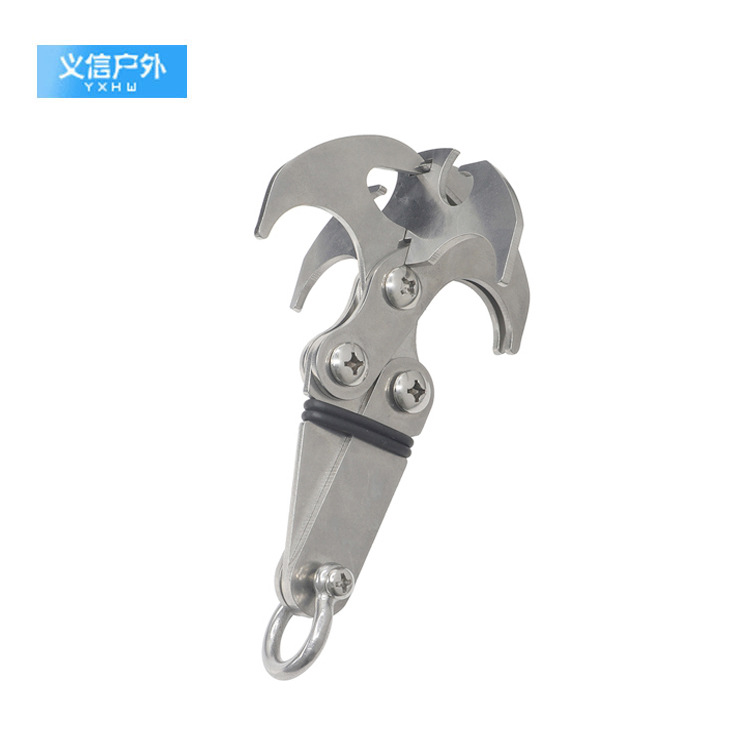 Stainless steel claw hook Gravity hook Outdoor field adventure survival hook Life-saving flying tiger claw survival flying claw hook