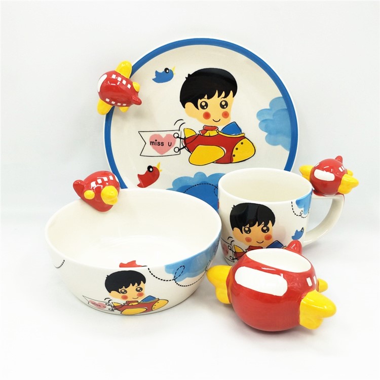 Shu also Thailand import cartoon ceramic tableware keller cup children to use bowl dish dish children children