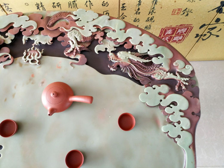 Shu is a purple robe jade belt stone tea tea tray with the whole piece of the original natural stone, stone tea set contracted dry mercifully set