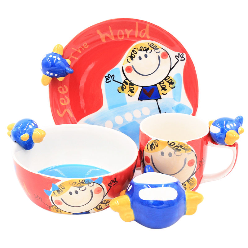 Shu also Thailand import cartoon ceramic tableware keller cup children to use bowl dish dish children children
