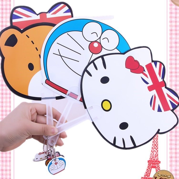 Cartoon 100 MAKE CUSTOM SMALL PLASTIC NEW POLO GROUND PUSH SMALL GIFT FAN HAND-HAND PLASTIC CHILDREN STUDENTS SMALL