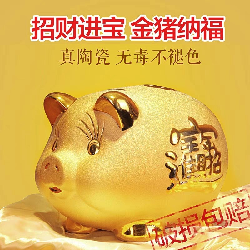 Small Gold Pig Deposit Pot Large Capacity Net Red Creativity 2019 Savings Big Fancy Fashion Large Cute Swing Piece