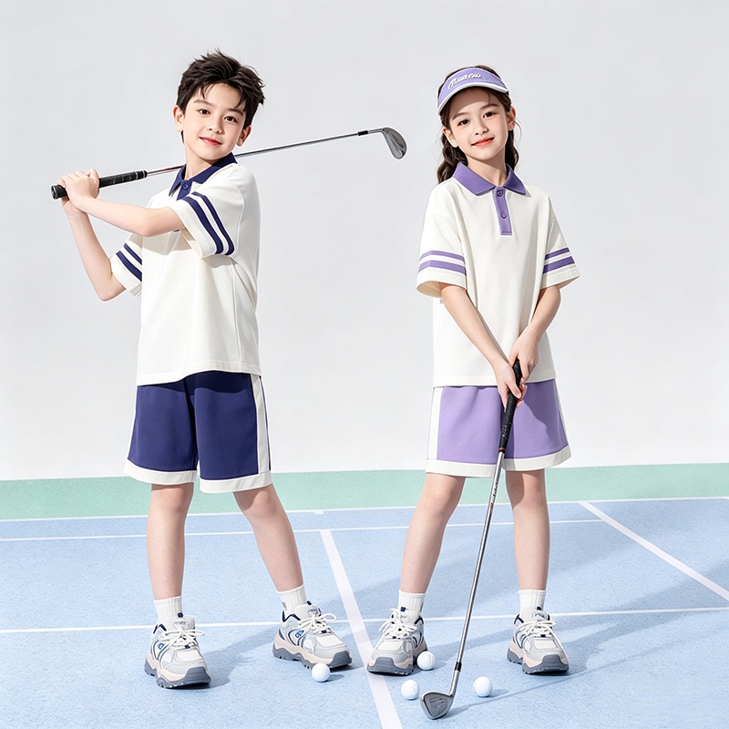 Summer Kidsren's Golf Clothing Short-Sleeved Lapel Tops for Boys and Girls Casual Sports Shorts Golf Clothing Set Summer Kidsren's Golf Clothing Short-Sleeved Lapel Tops for Boys and Girls Casual Sports Shorts Golf Clothing Set