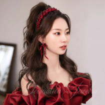 New style luxurious temperament headband simple and atmospheric burgundy new style fairy party dinner super fairy hair accessories for women