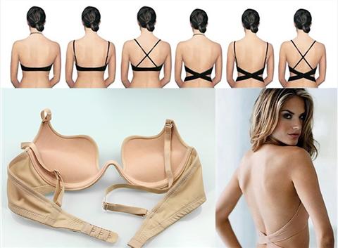 Vẻ đẹp châu Âu đồ lót gợi cảm mùa hè liền mạch sâu V thu thập váy cưới backless vô hình áo ngực đồ lót hàng hiệu
