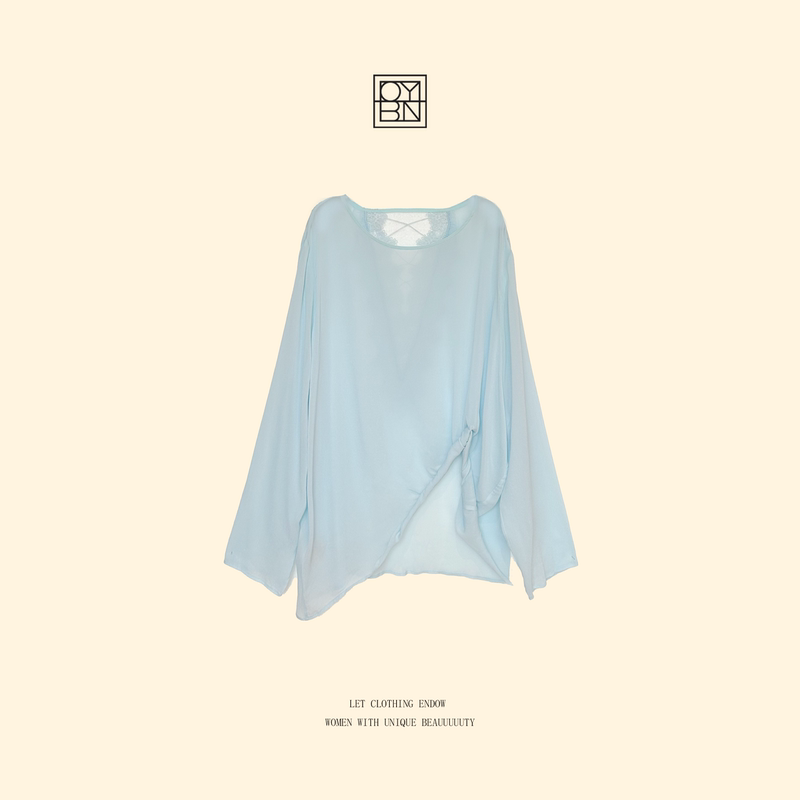 Oybn Ouyang Beini【Miu-Style Modern】Slightly Plus-Size Crochet Lace Lightweight Mesh Top 5050