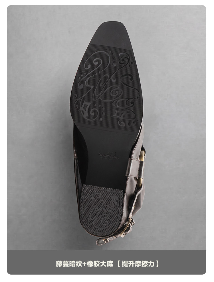 Mule Donkey Ruched Western Cowboy Boots