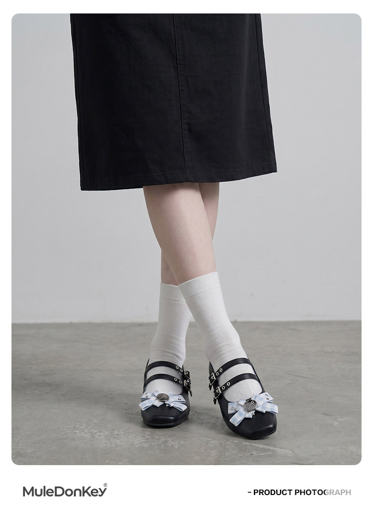 Mule Donkey Bow Square-Toe Mary Jane