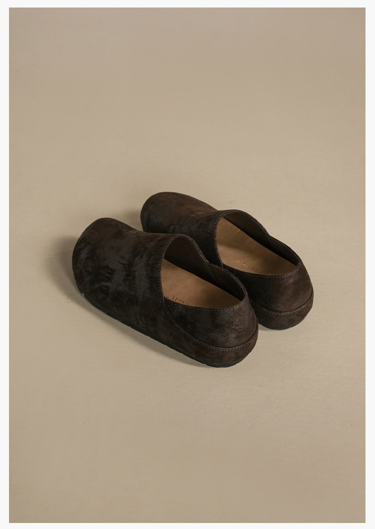 Mule Donkey Suede Closed-Toe Thick-Sole Mule