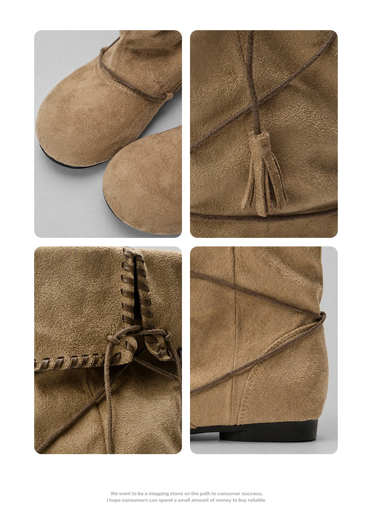 Mule Donkey Suede Round-Toe Western Mid-Calf Boot
