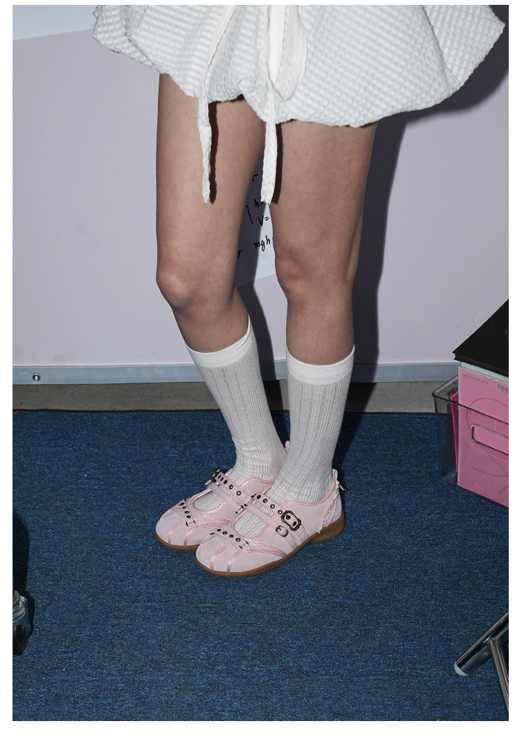 Mule Donkey Pink Studded Ballet Mary Jane