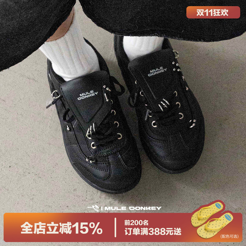 Donkey Wang Lujie's Same Style Black Yabi Shoes for Women, Winter Flip-Top Punk Sneakers, Sports Training Shoes Donkey Wang Lujie's Same Style Black Yabi Shoes for Women, Winter Flip-Top Punk Sneakers, Sports Training Shoes