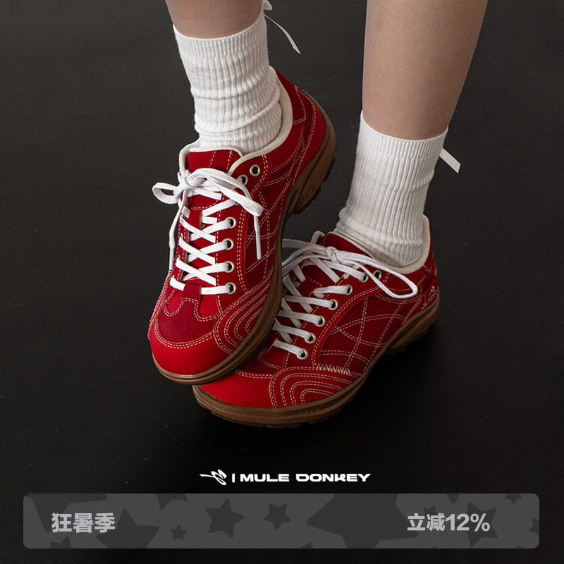 Donkey Red Retro German Training Shoes for Women, Summer Arch Support Racing Shoes, Casual Sports Shoes for Men Donkey Red Retro German Training Shoes for Women, Summer Arch Support Racing Shoes, Casual Sports Shoes for Men