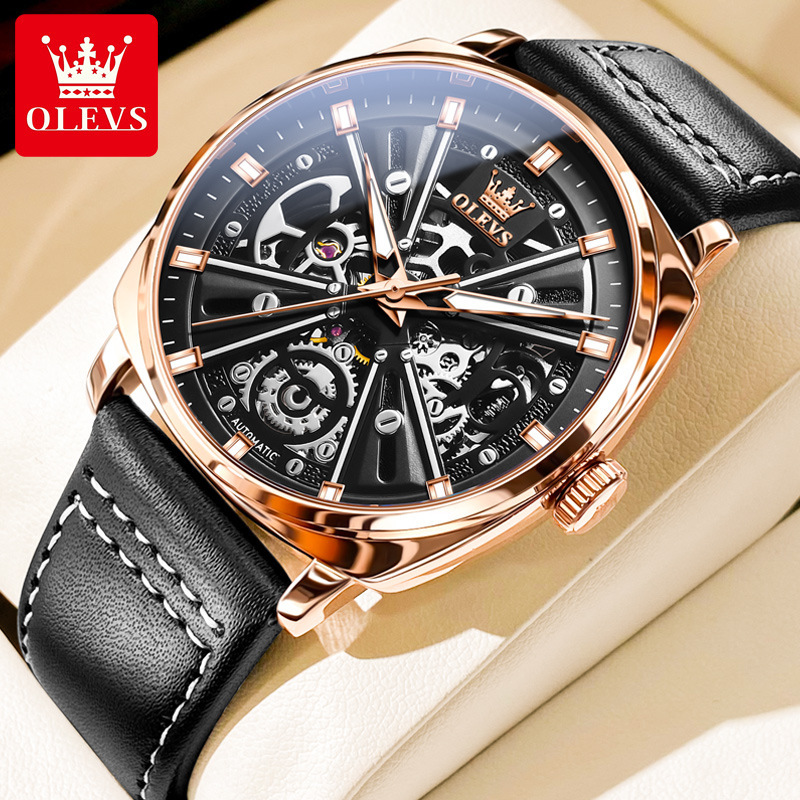 Swiss Genuine Patek Watch for Men, Automatic Mechanical Watch, Waterproof, Personalized Luminous Hollow-Out Philippe Men's Watch