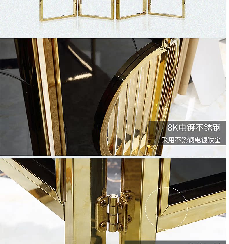 Ánh sáng hiện đại sang trọng đơn giản màn hình gấp vách ngăn hiên phòng khách phòng ngủ khách sạn có thể tháo rời bằng thép không gỉ màn hình gấp - Màn hình / Cửa sổ bình phong đẹp
