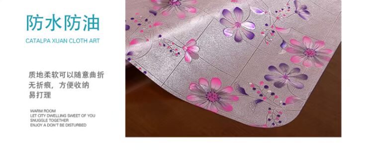 Trung Quốc thảm bảng nhựa gió hoa cúc bàn trà vải không thấm nước dùng một lần dầu nóng kính mềm tấm khăn trải bàn pha lê - Khăn trải bàn khăn trải bàn gỗ phòng khách