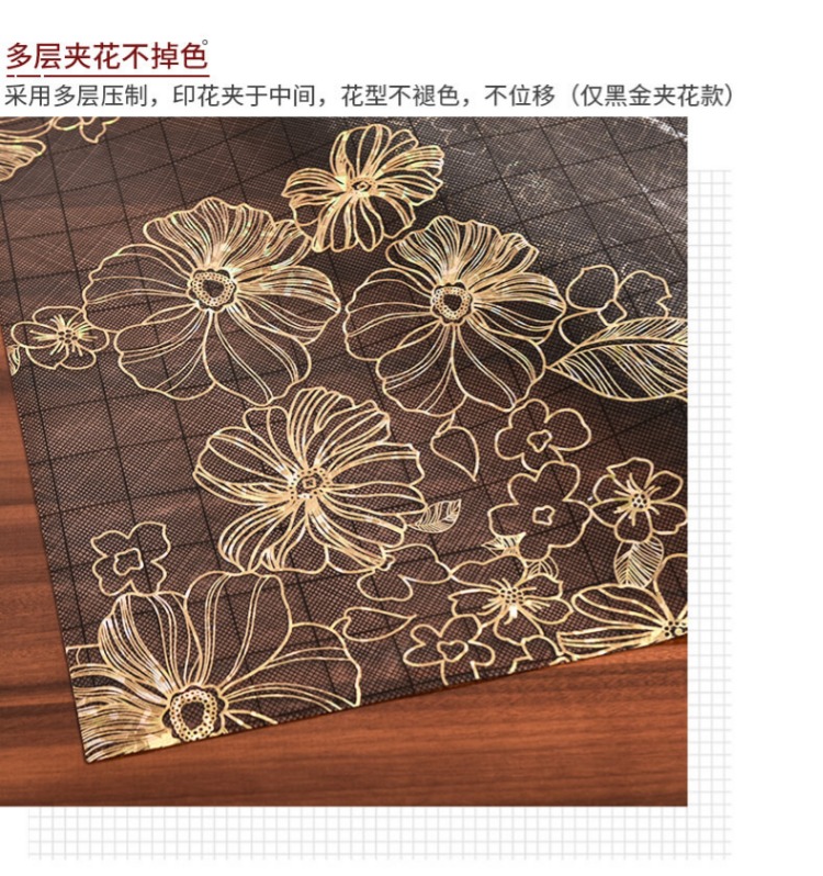 Mềm miếng đệm nhựa thủy tinh cách nhiệt bàn ăn pvc tấm chống thấm nước vải pha lê châu Âu dầu nóng dùng một lần - Khăn trải bàn khăn trải bàn đen