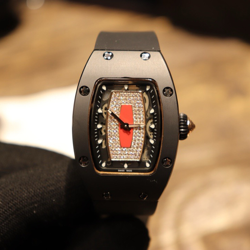 Richard Red Lip Watch for Women, New High-End Design, Ins Niche Design Women's Watch, Ceramic Wristwatch Rm07