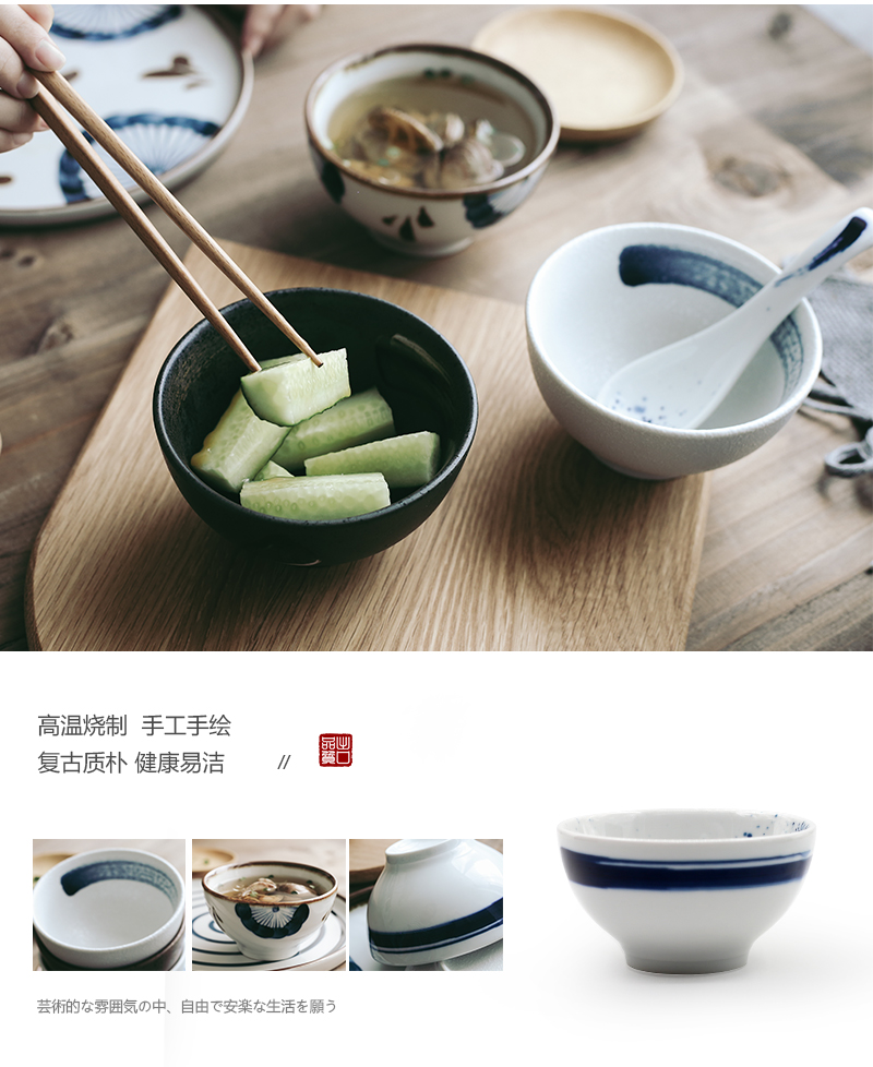 Tao soft Japanese hand - made ceramic home eat rice bowl bowls bowl bowl a single bowl of soup bowl Korean rice bowl