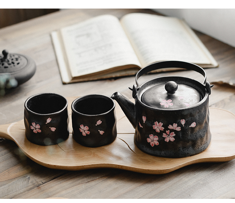 Tao soft Japanese tea set household creative hand - made under glaze color porcelain teapot teacup and wind afternoon small girder pot