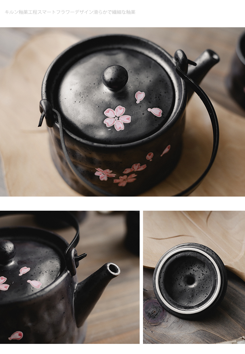 Tao soft Japanese tea set household creative hand - made under glaze color porcelain teapot teacup and wind afternoon small girder pot