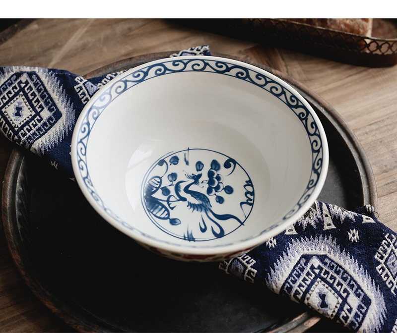 Tao soft Japanese and wind 7 "rainbow such use ceramic tableware tureen large domestic large bowl of noodles with rainbow such to use individual