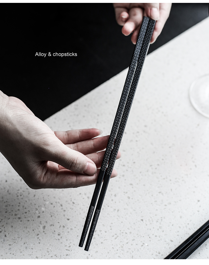 Tao soft Nordic ins domestic high - grade alloy chopsticks long Japanese high - temperature pointed mouldproof tide environmental protection chopsticks