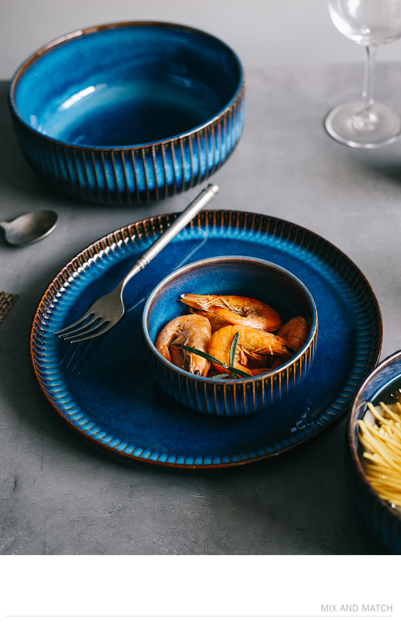 Tao soft European household individuality creative ceramic bowl meal bowl of the big yards to eat noodles bowl of retro ceramic rice bowls