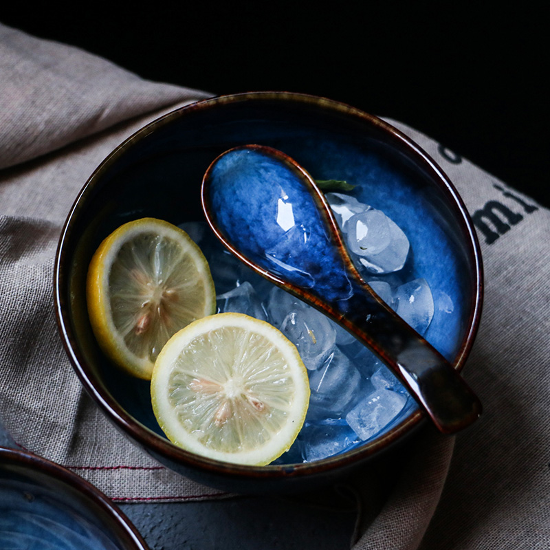 Tao gentle move, Korean creative fashion ceramic bowl of soup bowl of household bigger sizes rainbow such to use retro ceramic tableware