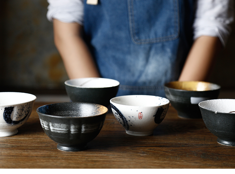 Tao soft Japanese hand - made ceramic home eat rice bowl bowls bowl bowl Korean to use a single small bowl