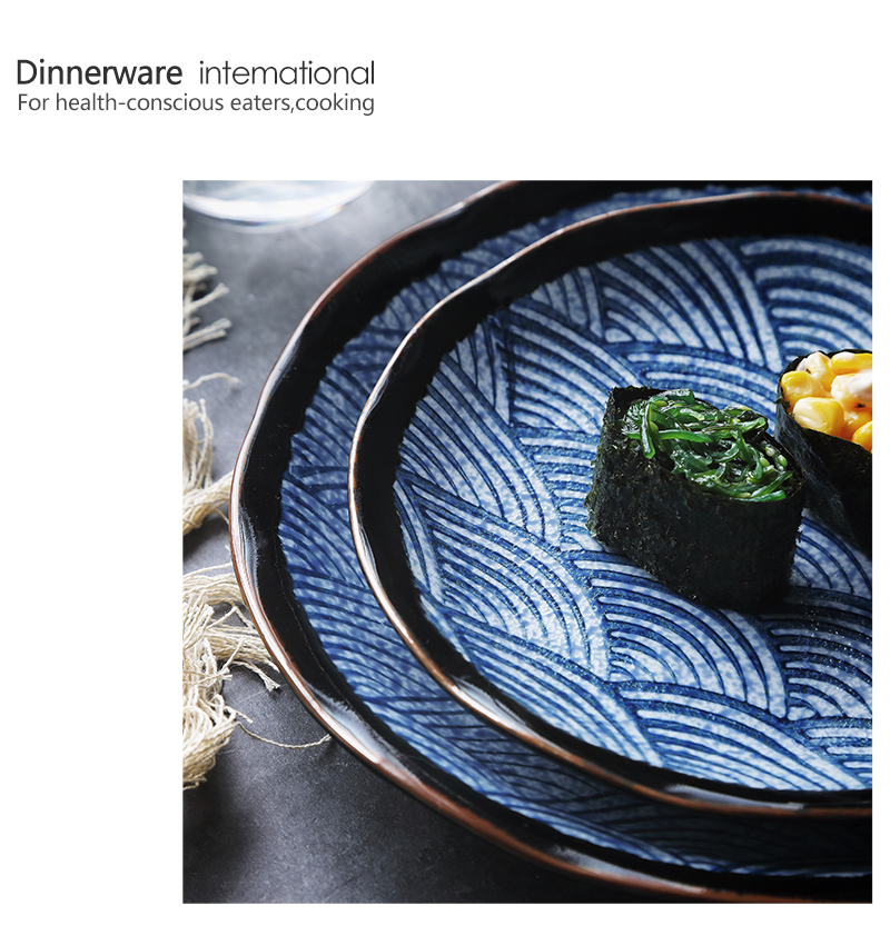 Tao soft Japanese - style tableware creative deep dish dish dish dish of household ceramic plate FanPan soup plate dish creative dish for breakfast