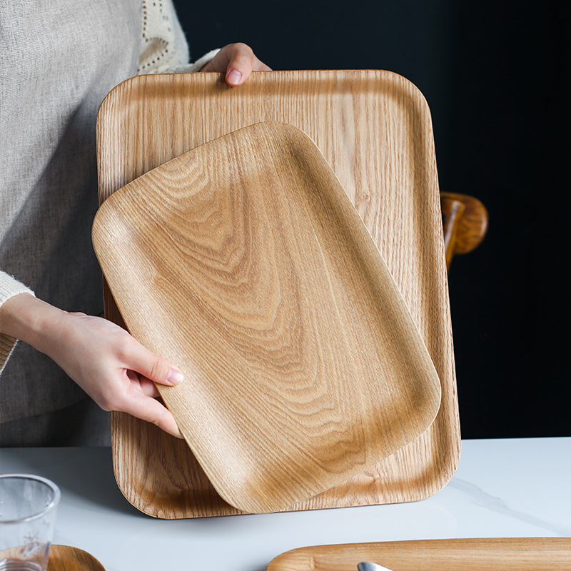 Tao soft saucer wooden salad platter fruit bowl Japanese cup mat rectangular wooden tray was home sitting room ground plate