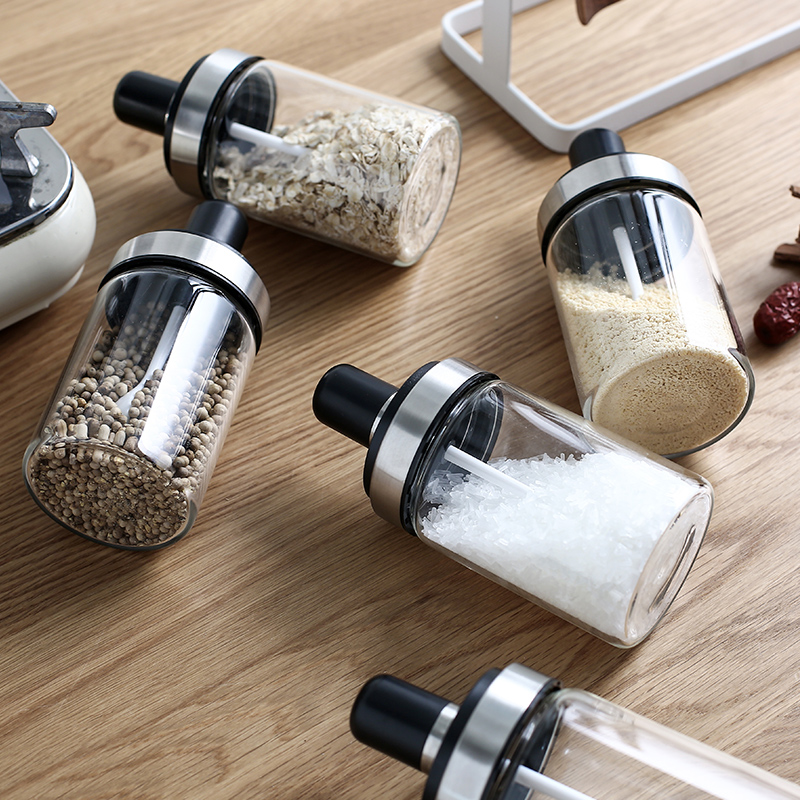 Tao soft sauce bottle glass jar household caster sugar pot seasoning sauce pot seasoning box of kitchen salt shaker spice bottles