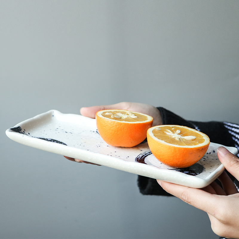 Tao soft ceramic disc article Japanese sushi plate snack plate thorn length plate household tray snacks. The Dish plate