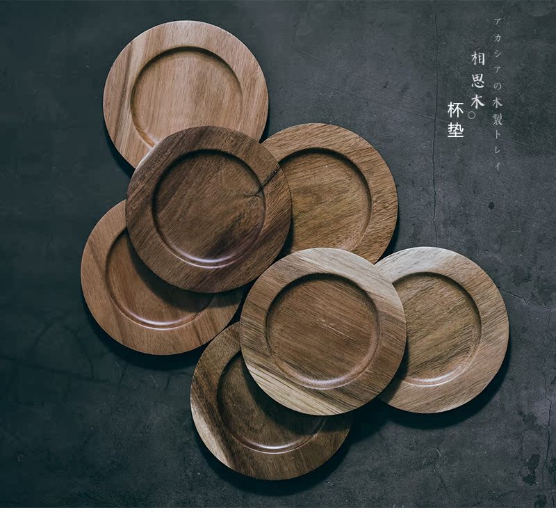 Tao soft wood coasters northern European cup mat mat small circular cup insulation pad keller wooden MATS