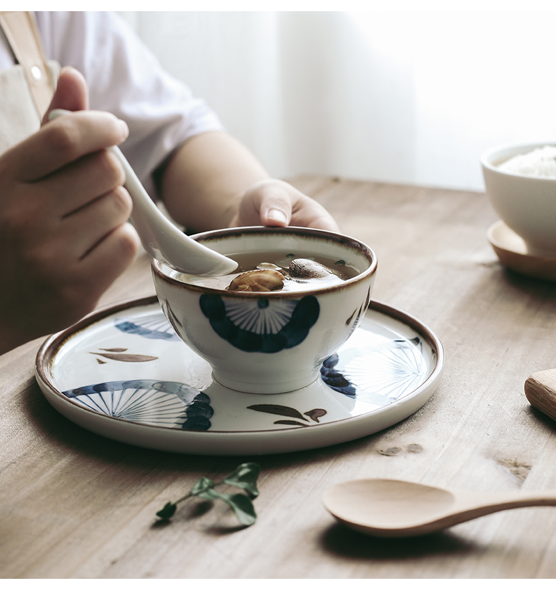 Tao soft Japanese hand - made ceramic home eat rice bowl bowls bowl bowl a single bowl of soup bowl Korean rice bowl