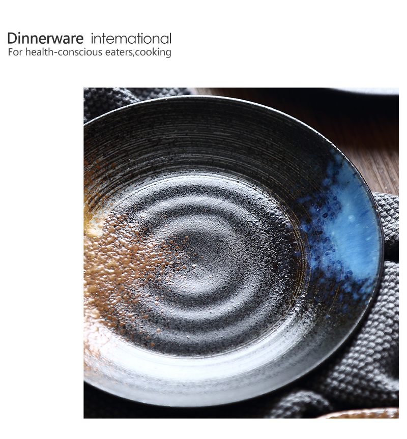 Tao soft creative Japanese retro ceramic disc size restaurants ipads plate flat pasta dish home 0