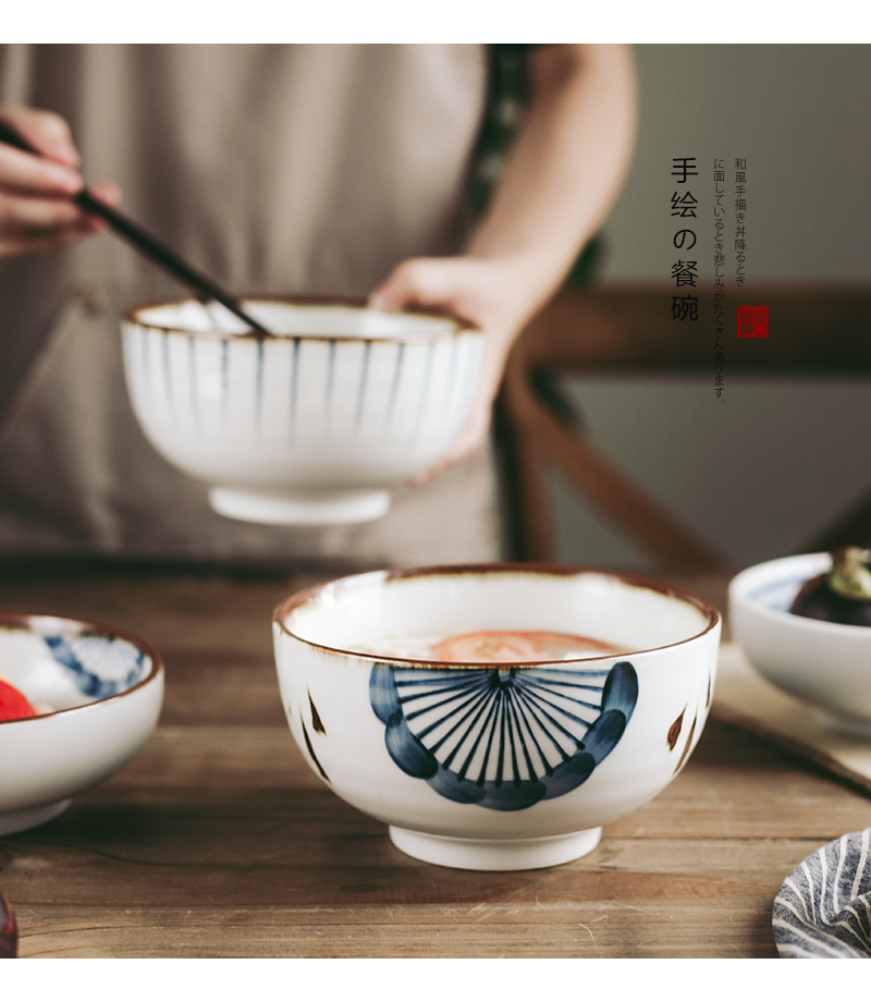 Tao soft is 6 inch ceramic tableware under the glaze color Japanese noodles in soup bowl bowl household rainbow such as bowl soup bowl, lovely rainbow such use