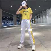 Trong Jordan Ramos AJ Thể thao Casual Suit Ladies Trendy mùa hè mới ngắn tay Hip-Hop Jump Plaza