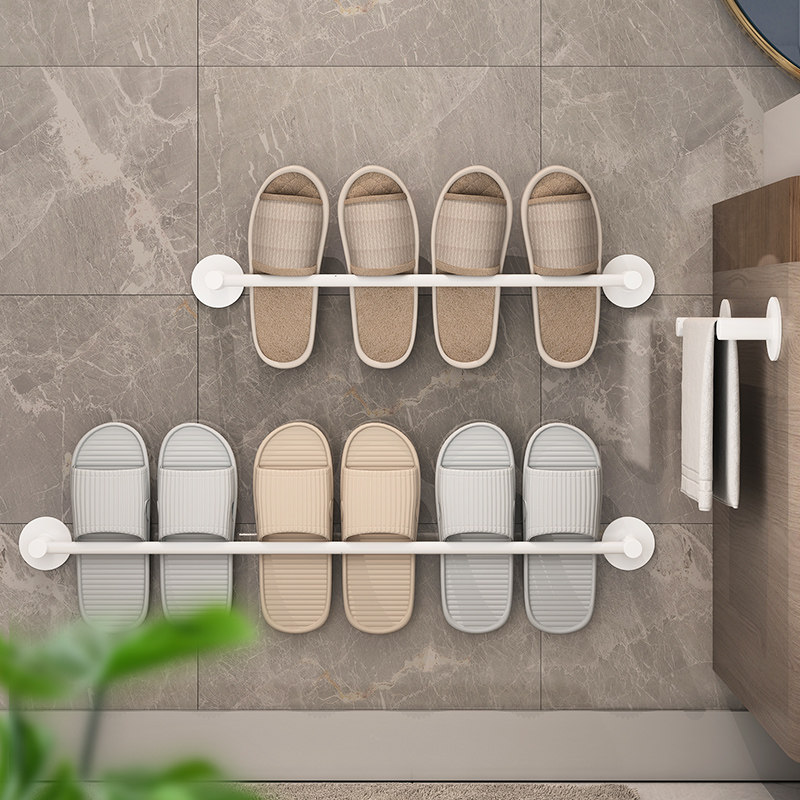 Bathroom slippers rack wall-mounted indoor home towels shoes Contained Gods Wall Door Rear rack shelve