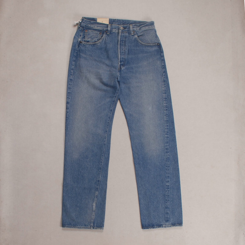 Levis Men's Lvc Japanese-Made Patched Washed Selvedge Tapered Straight-Leg Jeans 50155-0099