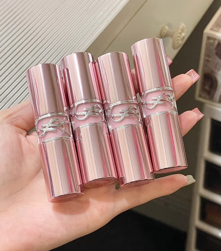 Free Shipping YSL Pink Silver Round Tube Lipstick Lip Balm 3B/5B/7B/8B/44B/80/122/15
