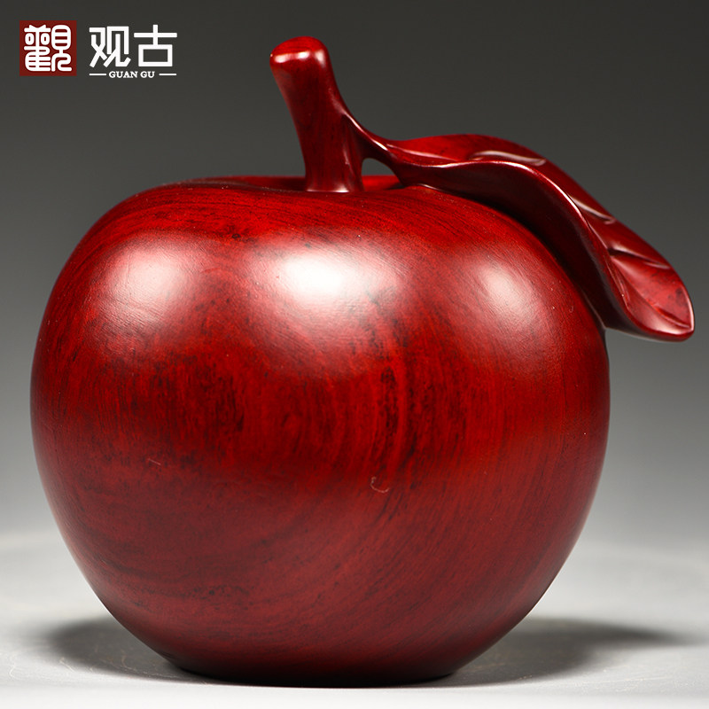 Red Flowers Pear Wood Carvings Apple Pendulum Pieces Red Wood Ping Anot Home Living Room TV Cabinet Decoration Craft Gift Pendulum Decoration Gijo
