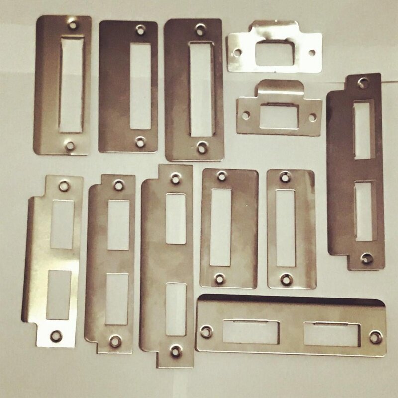 Door lock plate door sheet door lock slot lock guide hole buckle tongue block lock sheet iron door frame accessories